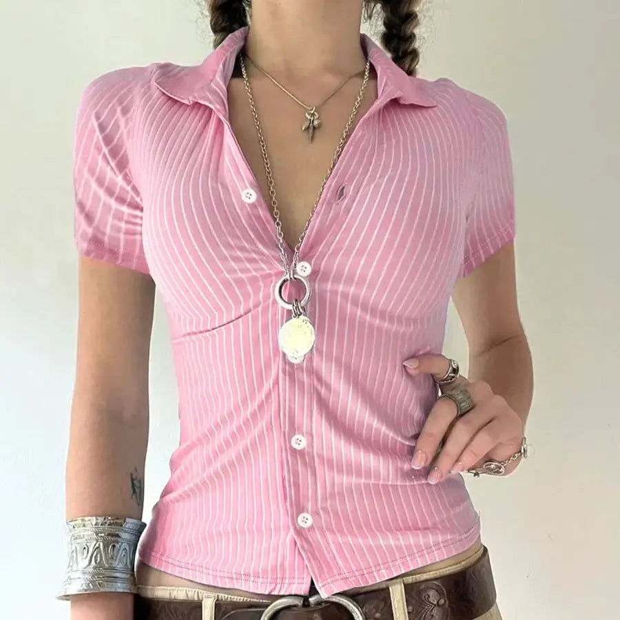 Slim Fit Shirt Women - Pink / S