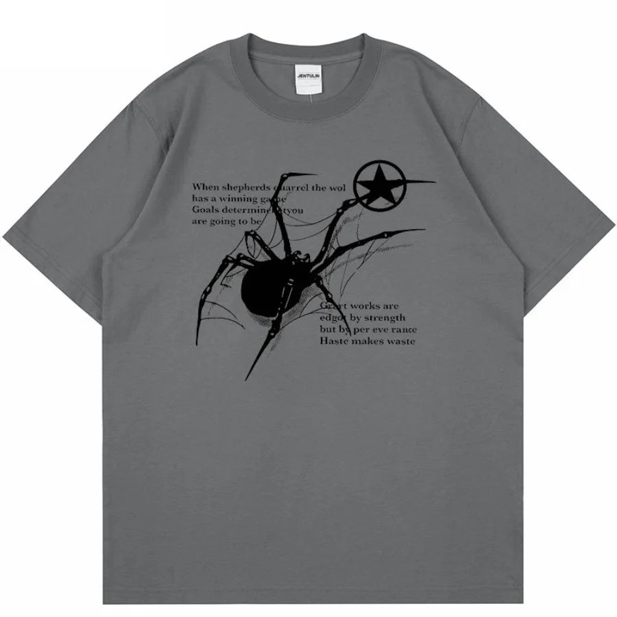 Spider graphic shirt - Grey / S