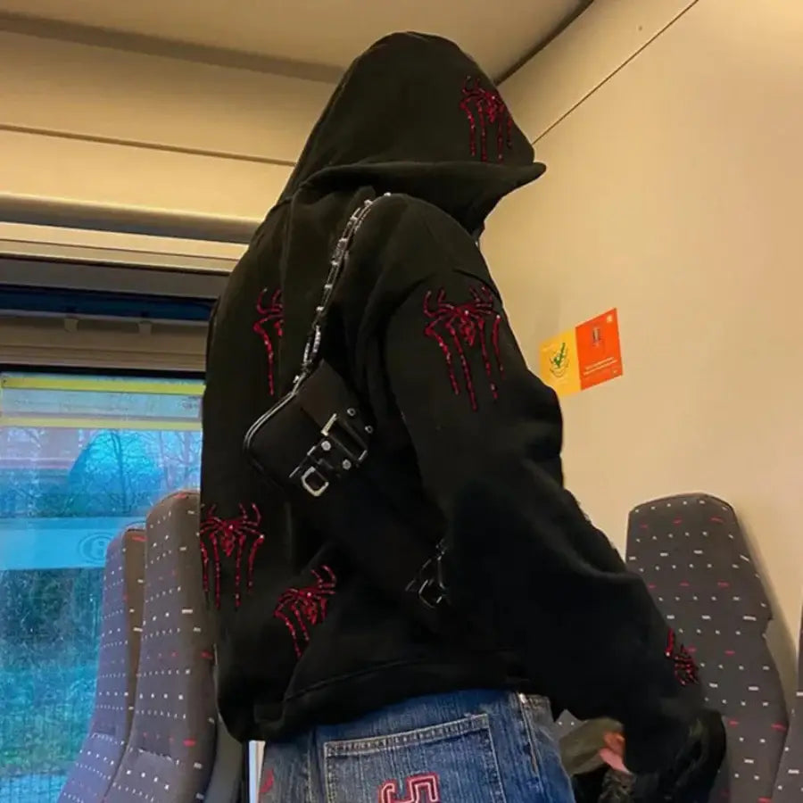 Spider Rhinestone Hoodie