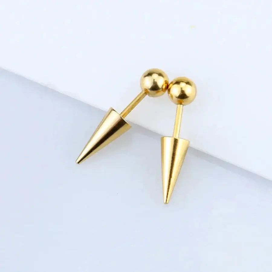 Spike Stud Earrings - 2 pcs Gold
