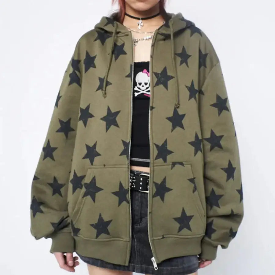 Star Zip Up Hoodie
