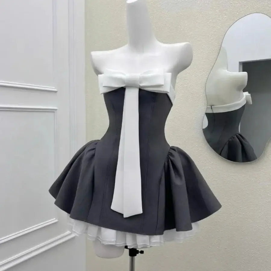 Strapless Bow Mini Dress XS