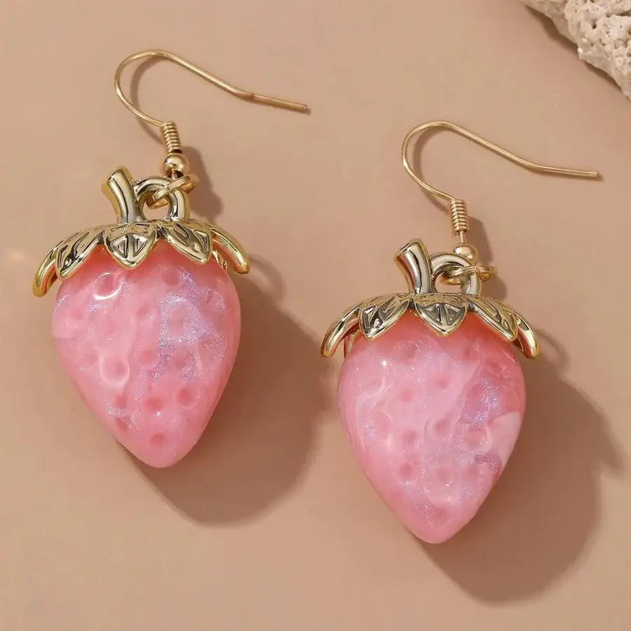 Strawberry Earrings - Pink