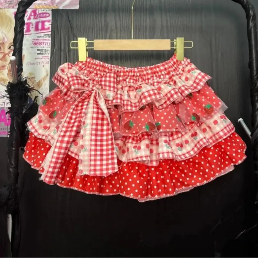 Strawberry Mini Skirt - Red / One Size