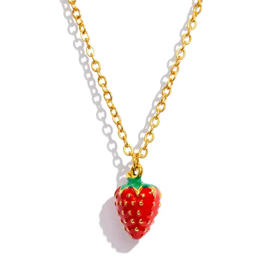 Strawberry Necklace Red