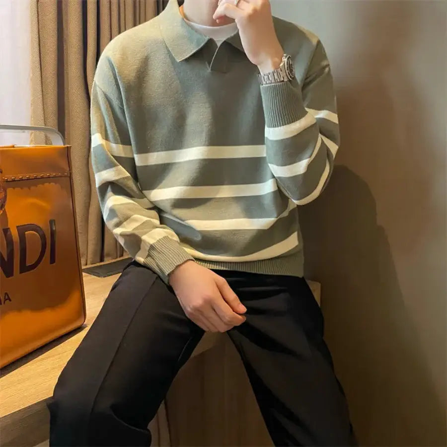 Striped Collar Sweater
