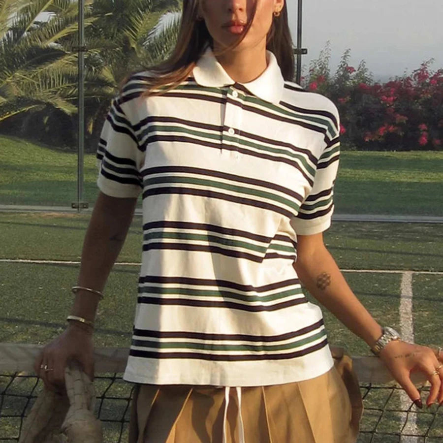 Striped polo shirt