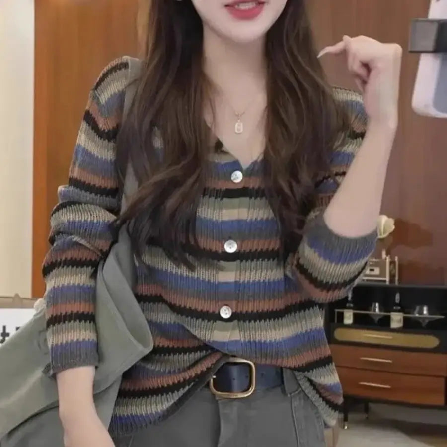 Striped Sweater Cardigan