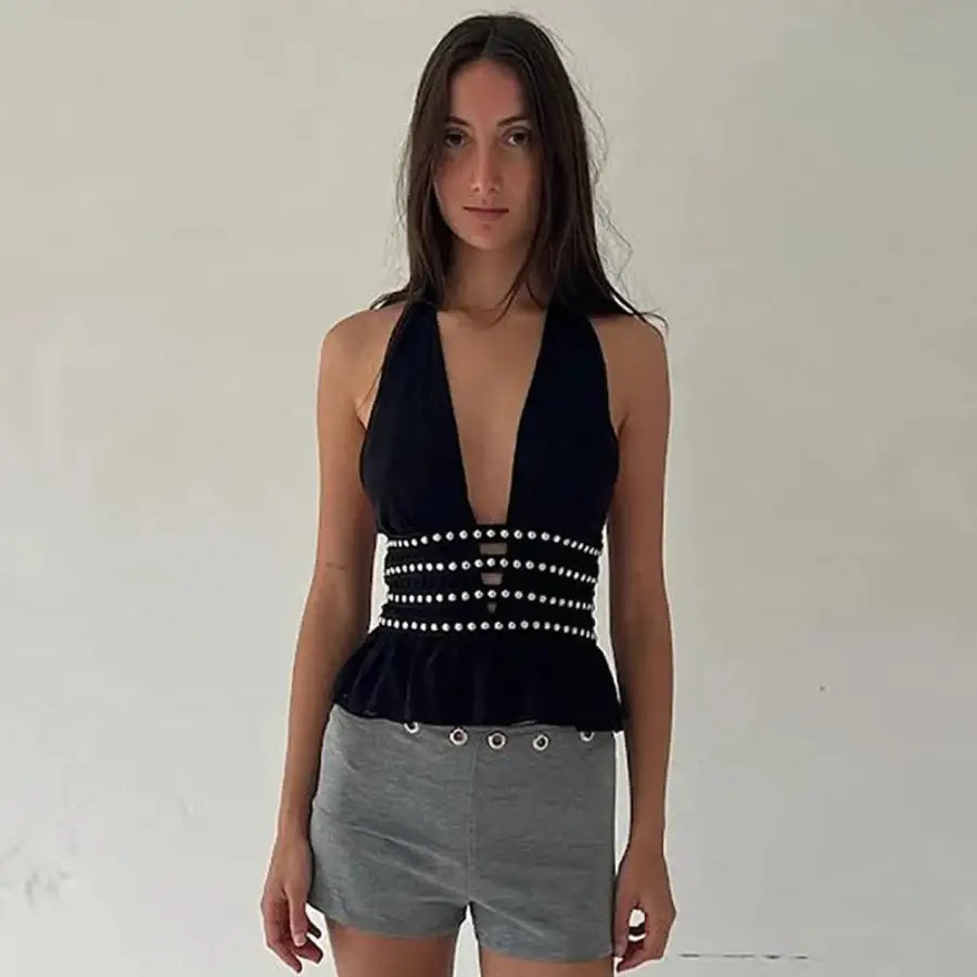 Studded Halter Top