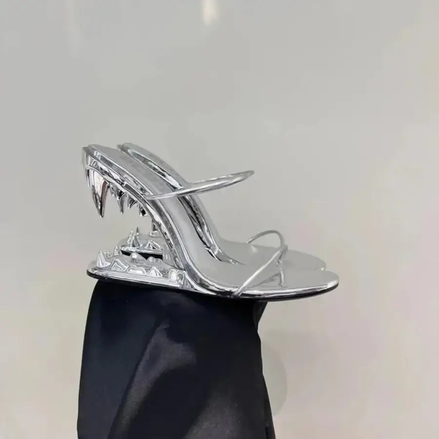 Teeth Heels - Silver / 5