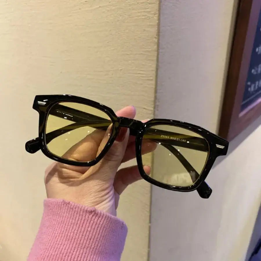 Transparent Frames Glasses Black Yellow