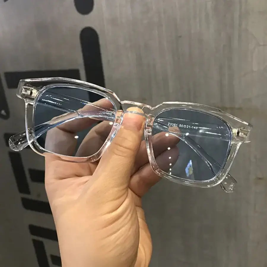 Transparent Frames Glasses White Blue
