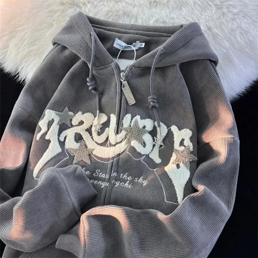 Trouble hoodie - Gray / S