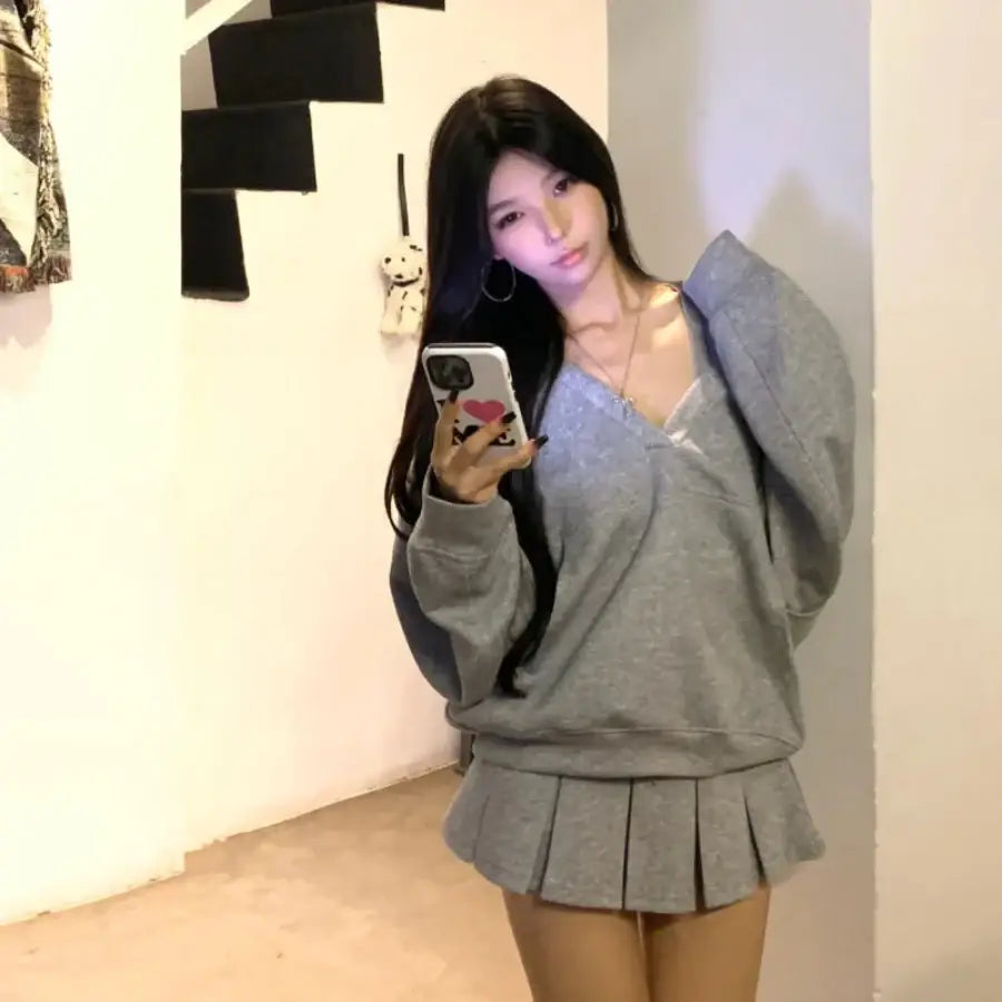 V Neck Hoodie