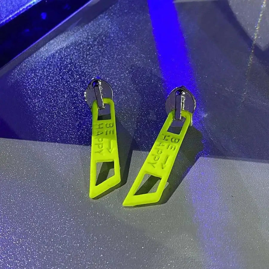 Zipper Earrings - Yellow